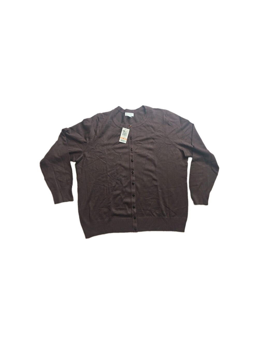 NWT Charter Club Plus Size 2X Cardigan Sweater Rich Truffle Brown Open Front...